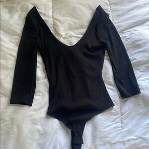 H&M Black Bodysuit Long Sleeve Scoop Neck